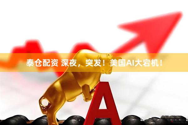 泰仓配资 深夜，突发！美国AI大宕机！
